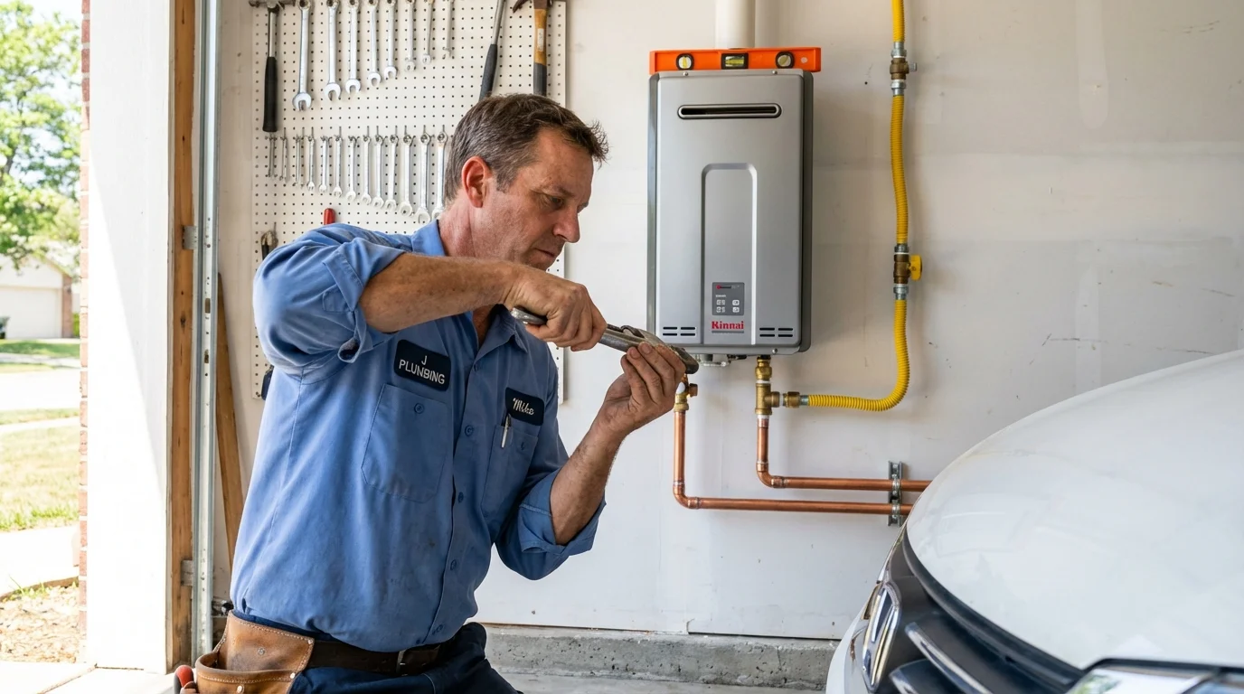 Tankless water heater installation by a Johns Plumbing LLC plumber in Blairsville